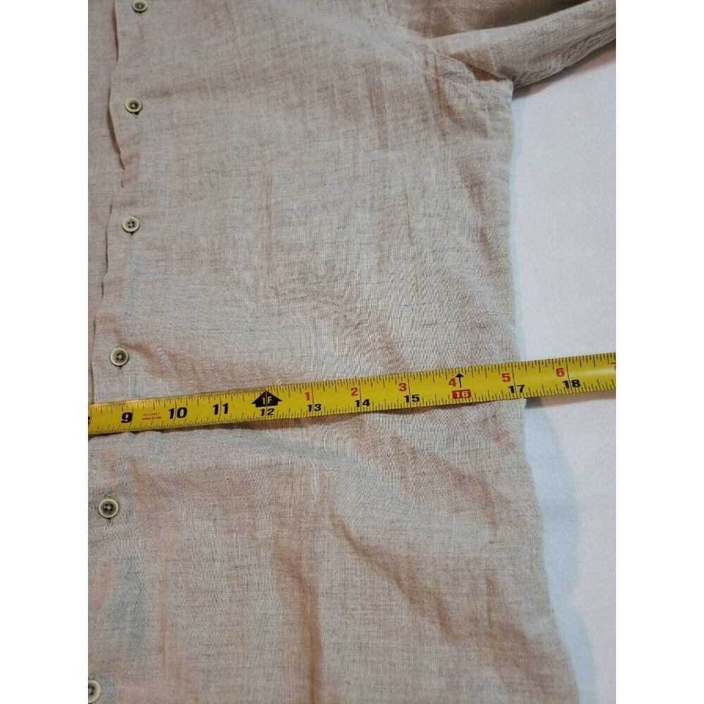 Zara Man Casual button up linen blend shirt slim fit Long Sleeve flip cuf size S - Picture 13 of 15